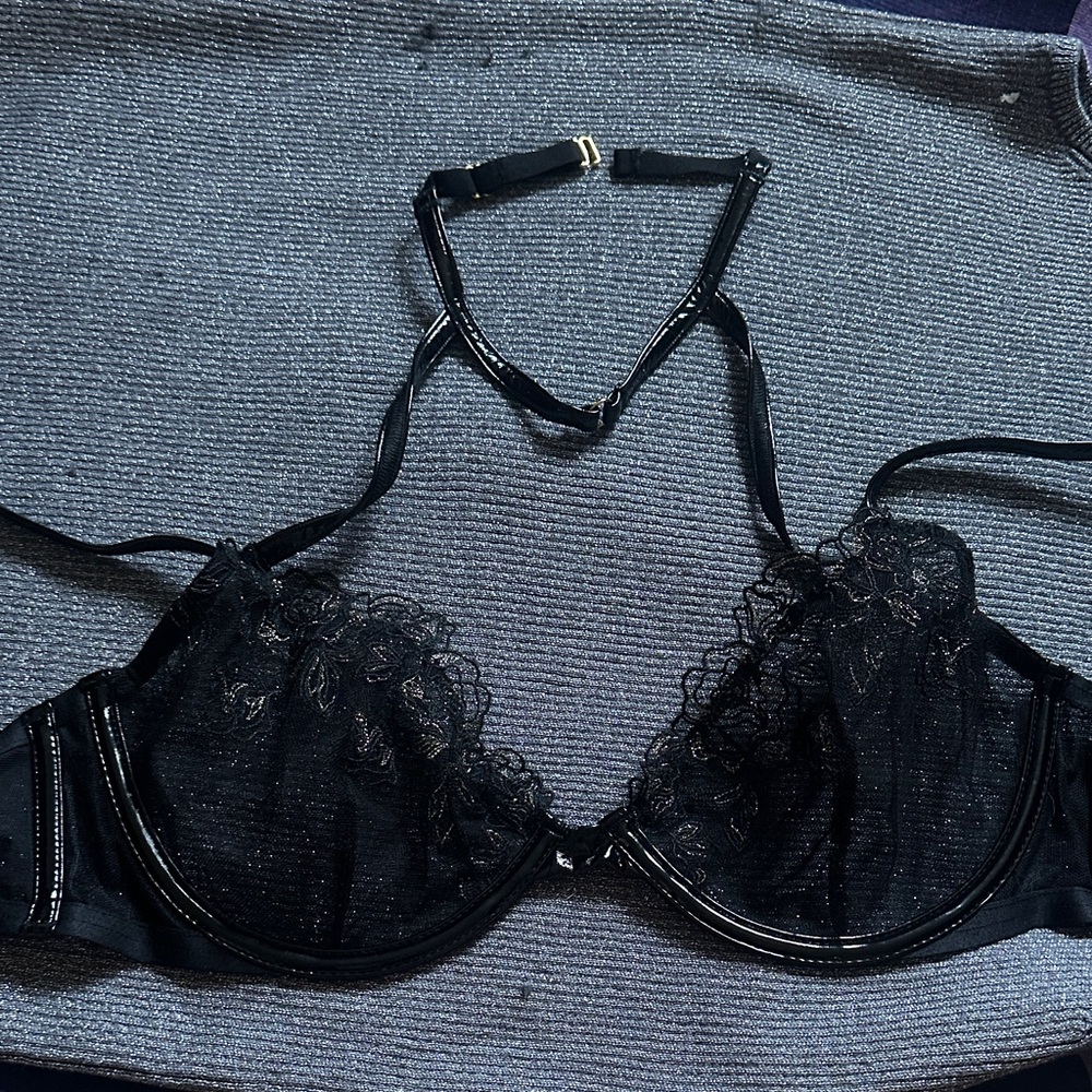 Victoria's Secret Black Lace Halter Bra